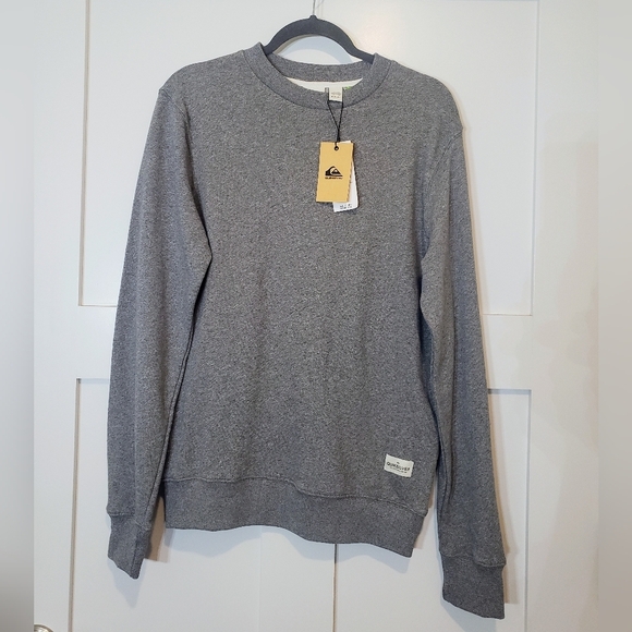 Quiksilver Pullover Crewneck Sweatshirt Gray New With Tags Size Small - Picture 1 of 14